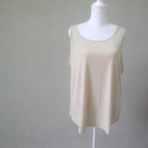 NWT CHICO’S Lena Shirttail Tank Top Putty or Beige Size 2 $35
